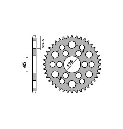 PBR ZĘBATKA TYLNA 4569 45 C45 YAMAHA 250 TRICKER 06-08, XG 250 TRICKER (ŁAŃC. 428) (JTR-BRAK) (MADE IN ITALY)