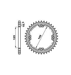 PBR ZĘBATKA TYLNA 4588 38 C45 YAMAHA YFZ 450R '09-'19, YFM 250/350/450/700 RAPTOR (JTR1857.38) (ŁAŃC. 520)