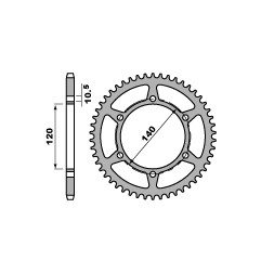 PBR ZĘBATKA TYLNA 475 37 C45 KAWASAKI W800 (11-15) (JTR1490.37) (ŁAŃC. 520) (MADE IN ITALY)