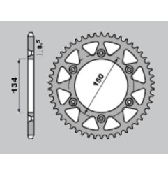 JR WYPRZEDAŻ ZĘBATKA TYLNA ALUMINIOWA 489 48 KAWASAKI KX 125/250/500 '84-'08, KDX 200 '84-'06, KDX 220 '97-'05