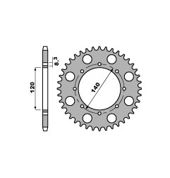 PBR ZĘBATKA TYLNA 491 46 C45 KAWASAKI KLE 500 (97-04) (ŁAŃC. 520) (JTR487.46) (MADE IN ITALY)