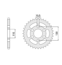 CHT WYPRZEDAŻ ZĘBATKA TYLNA 504 44 KAWASAKI EL 250 88-96 (486-44) (JTF486.44)