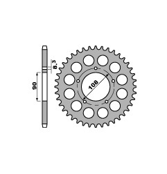 PBR WYPRZEDAZ ZĘBATKA TYLNA 1022 36 C45 DUCATI 900SS (ŁAŃC. 530) (MADE IN ITALY)