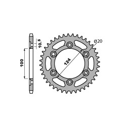 PBR WYPRZEDAZ ZĘBATKA TYLNA 1027 37 C45 DUCATI 900 SS 91-00, 88 STRADA 93-95 (JTR735.37) (ŁAŃC. 520) (MADE IN ITALY)