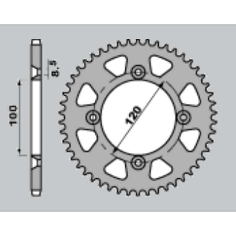 JR WYPRZEDAŻ ZĘBATKA TYLNA ALUMINIOWA 798 53 SUZUKI RM 80 '83-'01, RM 85 '02-'20, YAMAHA YZ 80 '93-'01