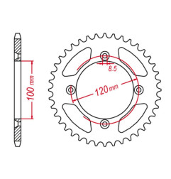 GROSSKOPF WYPRZEDAŻ ZĘBATKA TYLNA ALUMINIOWA KOLOR CZARNY 798 56 SUZUKI RM 80/85 '02-'18, YAMAHA YZ 80/85 '93-'24