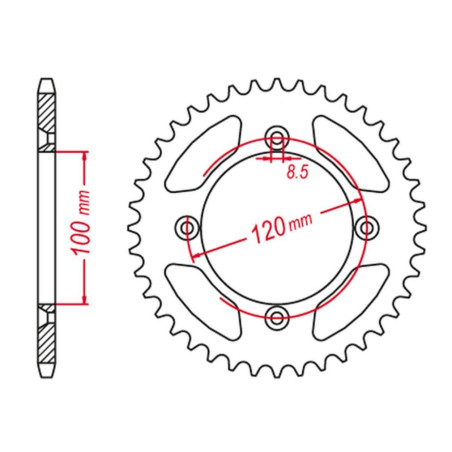 GROSSKOPF WYPRZEDAŻ ZĘBATKA TYLNA ALUMINIOWA KOLOR CZARNY 798 56 SUZUKI RM 80/85 '02-'18, YAMAHA YZ 80/85 '93-'24