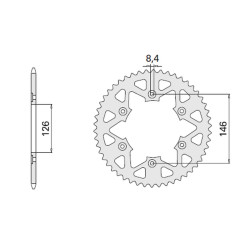 CHT WYPRZEDAŻ ZĘBATKA TYLNA 808 51 ALUMINIOWA (ERGAL) 808 51 (80851) KOLOR CZARNY SUZUKI DR/RM/RMZ (JTR808.51)