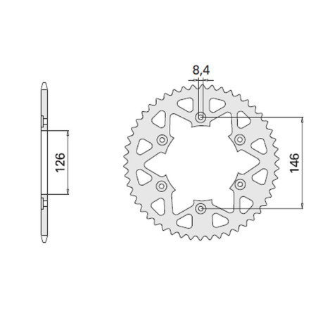 CHT WYPRZEDAŻ ZĘBATKA TYLNA 808 51 ALUMINIOWA (ERGAL) 808 51 (80851) KOLOR CZARNY SUZUKI DR/RM/RMZ (JTR808.51)