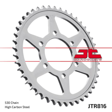 JT ZĘBATKA TYLNA 816 45 SUZUKI GSXR1100, GSXR750 (92-95) (81645JTZBK) (ŁAŃC. 530) KOLOR CZARNY - ZAMIENNA Z 825 45