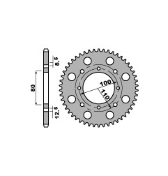 PBR WYPRZEDAZ ZĘBATKA TYLNA 819 46 F SUZUKI GSX 250 (80-83) (ŁAŃC. 520) (MADE IN ITALY)
