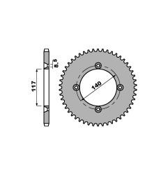 PBR WYPRZEDAZ ZĘBATKA TYLNA 831 46 C45 YAMAHA YZ 80 86-92 (JTR831.46) (ŁAŃC. 428) (MADE IN ITALY)