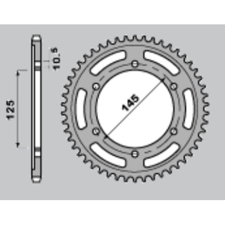 JR WYPRZEDAŻ ZĘBATKA TYLNA 865 43 YAMAHA FZ 750 '87-'91 (JTR865.43) (ŁAŃC. 530)