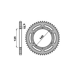 PBR ZĘBATKA TYLNA 866 45 C45 YAMAHA XT 660R/X 04-15, XT 660Z (08-15) (JTR855.45) (ŁAŃC. 520) (MADE IN ITALY)