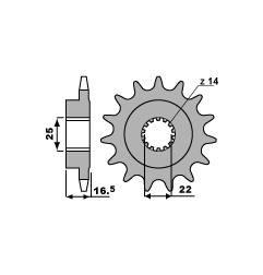 CHT WYPRZEDAŻ ZĘBATKA TYLNA 2114 14 DUCATI 749 03-06 (JTF741.14) (ŁAŃC. 525)
