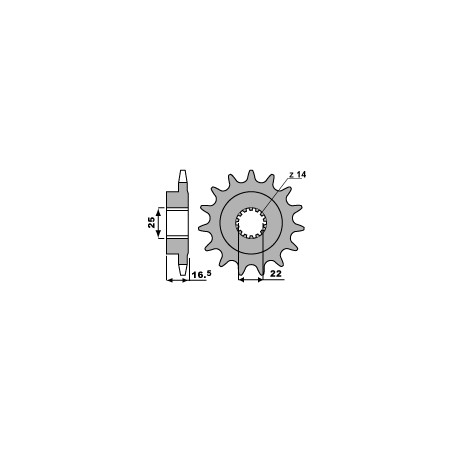 CHT WYPRZEDAŻ ZĘBATKA TYLNA 2114 14 DUCATI 749 03-06 (JTF741.14) (ŁAŃC. 525)