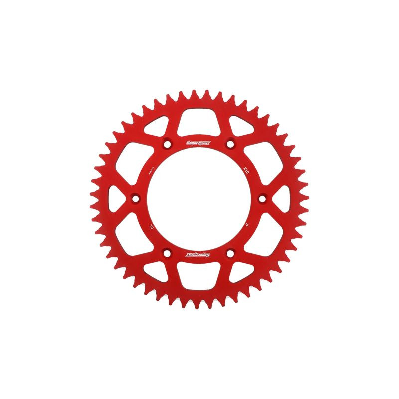 SUPERSPROX ZĘBATKA TYLNA ALUMINIOWA 7075-T6 (ERGAL) 289 51 HONDA CR/CRF '83-'16 (JTR210.51) KOLOR CZERWONY
