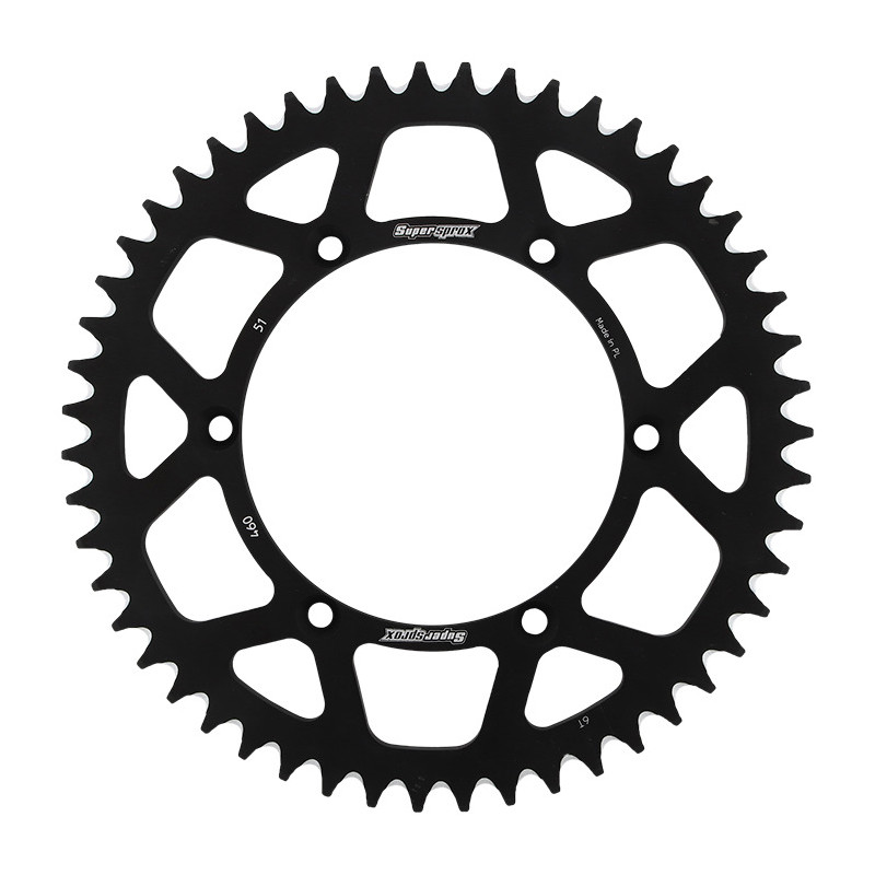 SUPERSPROX ZĘBATKA TYLNA ALUMINIOWA 7075-T6 (ERGAL) 489 51 KAWASAKI KX/KXF 84-18 (JTR460.51) KOLOR CZARNY