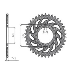 SUNSTAR ZĘBATKA TYLNA 468 46 KAWASAKI BN 125 ELIMINATOR '98-'09 (JTR468.46) (ŁAŃC. 428) (46846JT)