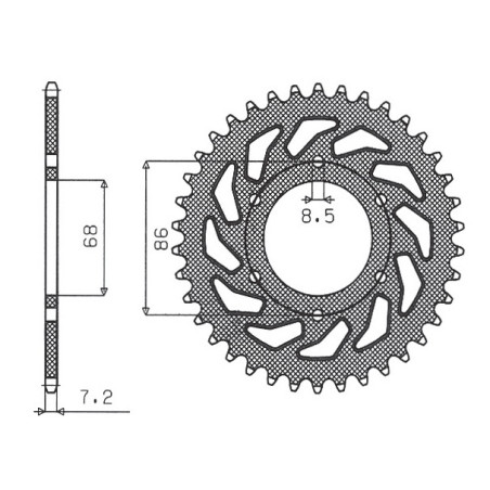 SUNSTAR ZĘBATKA TYLNA 468 46 KAWASAKI BN 125 ELIMINATOR '98-'09 (JTR468.46) (ŁAŃC. 428) (46846JT)