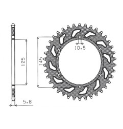 SUNSTAR ZĘBATKA TYLNA 866 45 YAMAHA XT 660 R/X 04-14, XT 600Z 08-12 (JTR855.45) (ŁAŃC. 520) (86645JT)