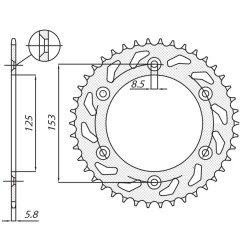 SUNSTAR ZĘBATKA TYLNA 289 50 HONDA CR/CRF/XR '83-'25 (JTR210.50) (ŁAŃC. 520) (28950JT)