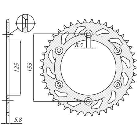 SUNSTAR ZĘBATKA TYLNA 289 50 HONDA CR/CRF/XR '83-'25 (JTR210.50) (ŁAŃC. 520) (28950JT)