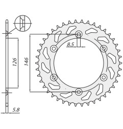SUNSTAR ZĘBATKA TYLNA 808 41 SUZUKI DR 350SE, DRZ 400SM, RM, RMZ (JTR808.41) (ŁAŃC. 520) (80841JT)