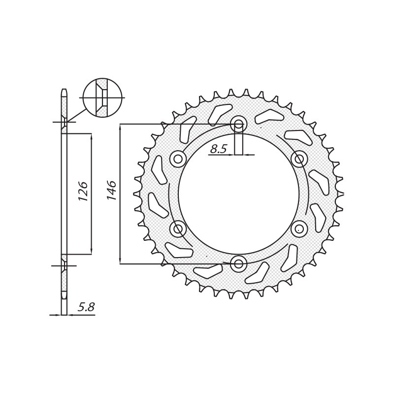 SUNSTAR ZĘBATKA TYLNA 808 41 SUZUKI DR 350SE, DRZ 400SM, RM, RMZ (JTR808.41) (ŁAŃC. 520) (80841JT) SUNSTAR ZĘBATKA TYLNA 808 41 SUZUKI DR 350SE, DRZ 400SM, RM, RMZ (JTR808.41) (ŁAŃC. 520) (80841JT)