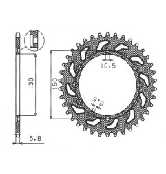 SUNSTAR ZĘBATKA TYLNA 236 47 / 245 47 HONDA NX 650 95-01, YAMAHA XJ 6 09-15, YAMAHA WR 250R '08-'10 (JTR245/2.47)