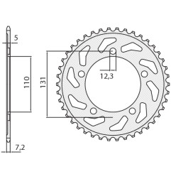 SUNSTAR ZĘBATKA TYLNA 4585 44 BMW S 1000 RR '09-'11 (JTR7.44) (ŁAŃC. 525) (458544JT)