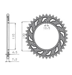 SUNSTAR ZĘBATKA TYLNA 4385 46 YAMAHA R6 '06-'20, MT09 '14-'19, SUZUKI GSXR 750 '11-'19, GSXR 1000 '17-'19