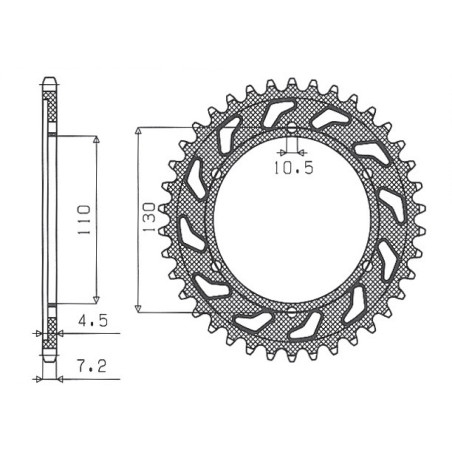 SUNSTAR ZĘBATKA TYLNA 4385 46 YAMAHA R6 '06-'20, MT09 '14-'19, SUZUKI GSXR 750 '11-'19, GSXR 1000 '17-'19