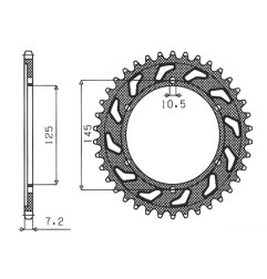 SUNSTAR ZĘBATKA TYLNA 869 43 YAMAHA TDM 850 99-01 (4TX) (JTR867.43) (ŁAŃC. 525) (86943JT)
