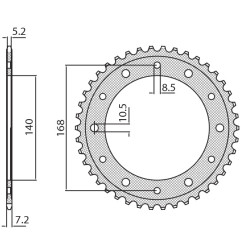SUNSTAR ZĘBATKA TYLNA 4550 47 BMW F 800R (OTWÓR NA ŚRUBĘ 8,5MM) (JTR6.47) (ŁAŃC. 525) (455047JT)