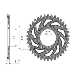 SUNSTAR ZĘBATKA TYLNA 824 48 SUZUKI VZ 800 MARAUDER (97-04) (JTR829.48) (ŁAŃC. 530) (82448JT)