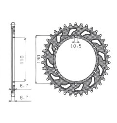 SUNSTAR ZĘBATKA TYLNA 241 39 YAMAHA XJR 1300 '04-'06, MT-01 '05-'11 (JTR479.39) (ŁAŃC. 530) (24139JT)