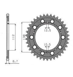 SUNSTAR ZĘBATKA TYLNA 4448 48/408 48 HONDA CBR 600F '91-'96, CBF 1000 '06-'10, CBR 1100 XX '97-'07(JTR1871.48)