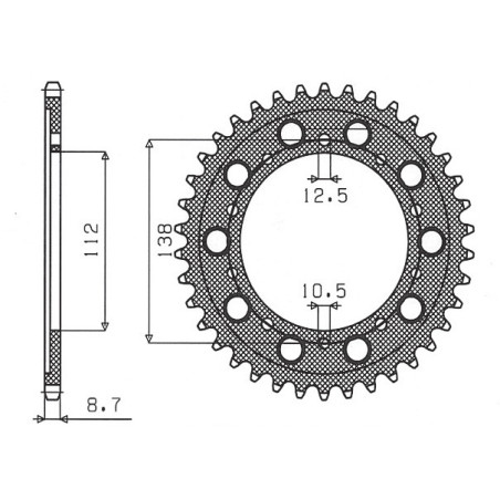 SUNSTAR ZĘBATKA TYLNA 4448 48/408 48 HONDA CBR 600F '91-'96, CBF 1000 '06-'10, CBR 1100 XX '97-'07(JTR1871.48)