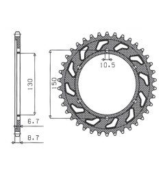 SUNSTAR WYPRZEDAŻ ZĘBATKA TYLNA 860 39 YAMAHA XJR1300`02-03, FJ1200`91-96 (JTR859.39) (ŁAŃC. 530) (86039JT)