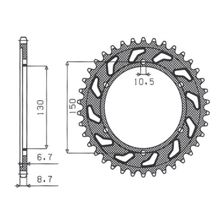 SUNSTAR WYPRZEDAŻ ZĘBATKA TYLNA 860 39 YAMAHA XJR1300`02-03, FJ1200`91-96 (JTR859.39) (ŁAŃC. 530) (86039JT)