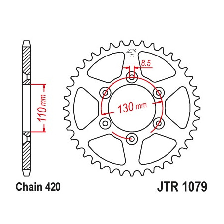 JT ZĘBATKA TYLNA CPI 50SM '06-12 (JTR1079.53)* (ŁAŃC. 420)