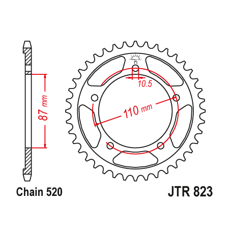 JT ZĘBATKA TYLNA 795 47 SUZUKI DL 250 V-STROM '17-19, SFV 650 GLADIUS '09-14 (+1) (79547JT) (ŁAŃC. 520)