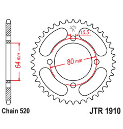 JT ZĘBATKA TYLNA 4394 36 AEON 125/180/190/220 '00-'09, YAMAHA YFA BREEZE '89-'04, YFM 125 GRIZZLY '04-'12 (+4)