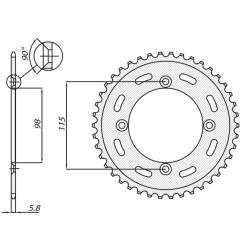 SUNSTAR ZĘBATKA TYLNA 4552 46 KTM SX 65 '12-'15 (JTR894.46) (ŁAŃC. 420) (455246JT)