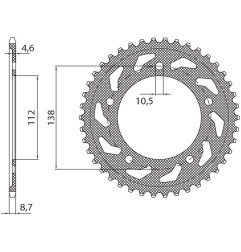 SUNSTAR ZĘBATKA TYLNA 4383 48 YAMAHA YZF R6 '99-'02 (JTR1873.48) (ŁAŃC. 532) (438348)