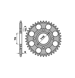 PBR WYPRZEDAZ ZĘBATKA TYLNA 247 37 C45 HONDA CB 400 N 81-82 (ŁAŃC. 520) (JTR247.37) (MADE IN ITALY)