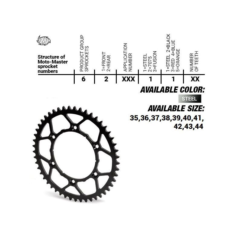 MOTO-MASTER ZĘBATKA TYLNA STALOWA ULTRALIGHT 4644 41 KTM SX 50/SX 50 MINI '14- , SX-E5 E-BIKE '19 MOTO-MASTER ZĘBATKA TYLNA STALOWA ULTRALIGHT 4644 41 KTM SX 50/SX 50 MINI '14- , SX-E5 E-BIKE '19