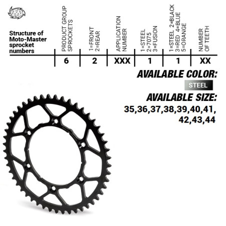 MOTO-MASTER ZĘBATKA TYLNA STALOWA ULTRALIGHT 4644 41 KTM SX 50/SX 50 MINI '14- , SX-E5 E-BIKE '19