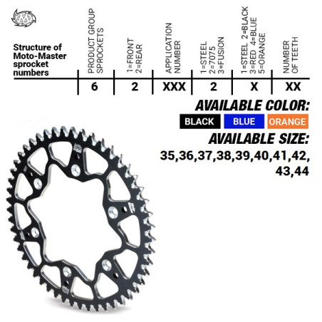 MOTO-MASTER ZĘBATKA TYLNA ALUMINIOWA T7075 4644 41 KTM SX 50/SX 50 MINI '02- , SX-E5 E-BIKE '19